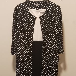 danny & nicole 2 piece suite dress 18 plus black/white